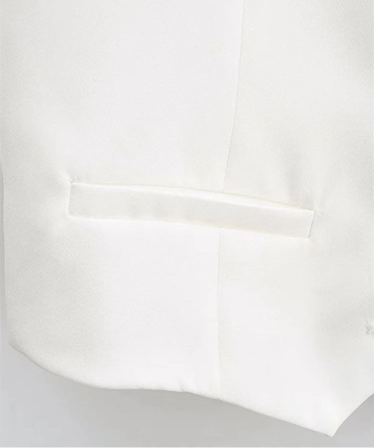 Chic dames gilet met V-hals in witte kleur