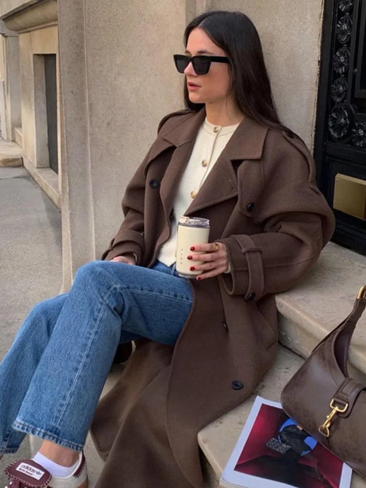 Lange jas van wolmix